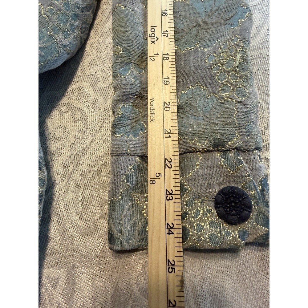 VNTG Y2K Green Gold Floral Tapestry Dress Coat Theater Princess BohoFairy Core S - Picture 12 of 12